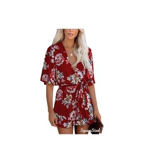 Relipop Women's Romper Floral Print V Neck 🌺